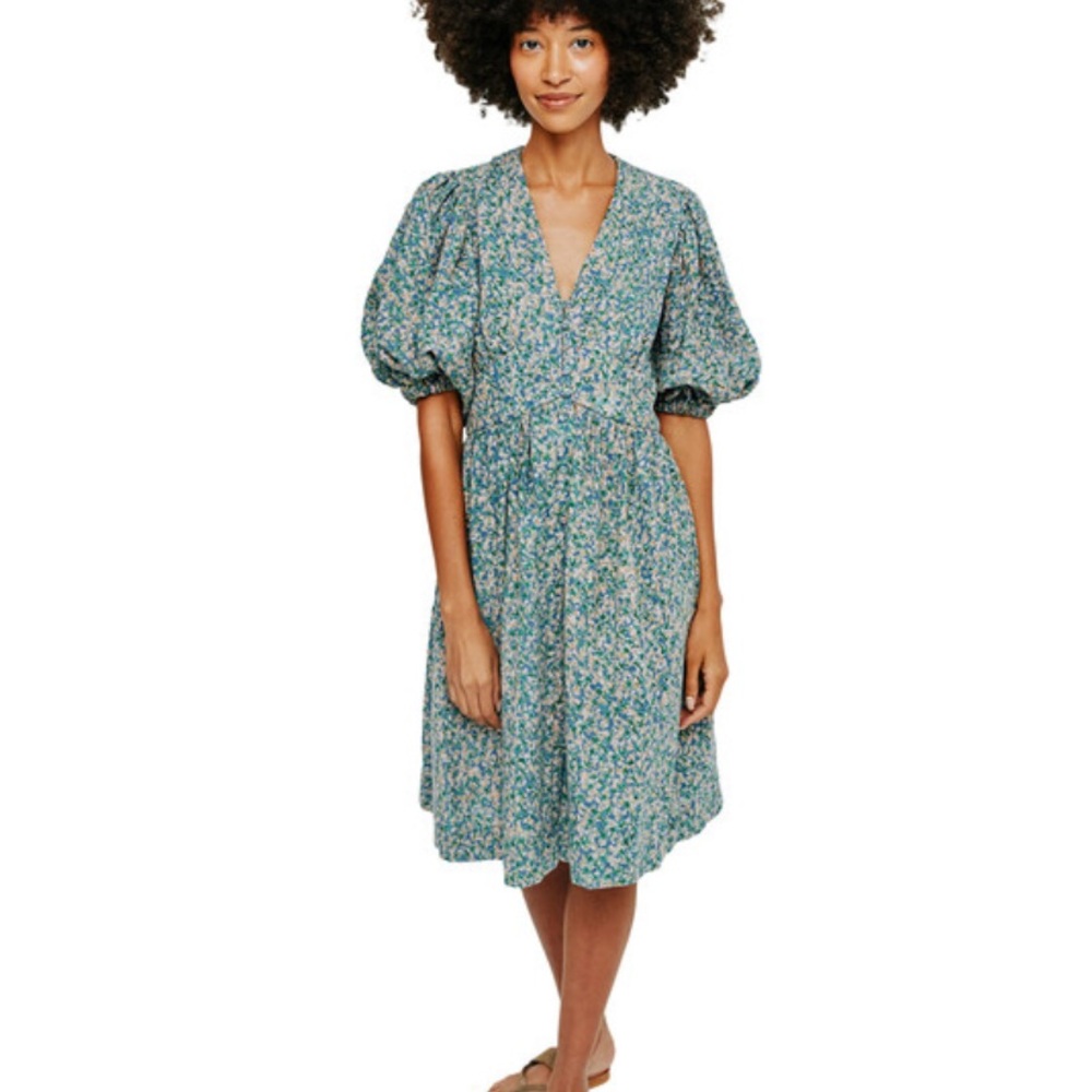 Mirth Perth backless short dress in blueberry, size small